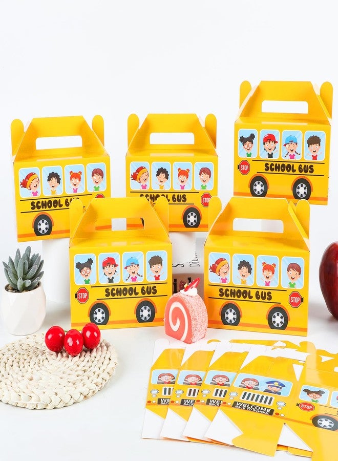 ojustbeok 12Pcs School Bus Party Treat Boxes Bus Gift Box Party favor Yellow Goodie Gift Boxes for Kids Classroom Decorations Welcome Back to School Birthday Baby Shower Supplies - Image 5